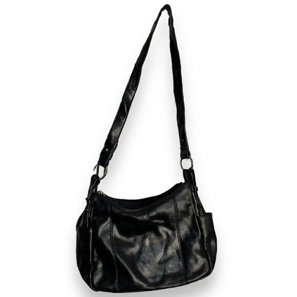 Madison Studio Leather Shoulder Bag Women's Black Pockets Retro Lined Zip - Picture 3 of 15
